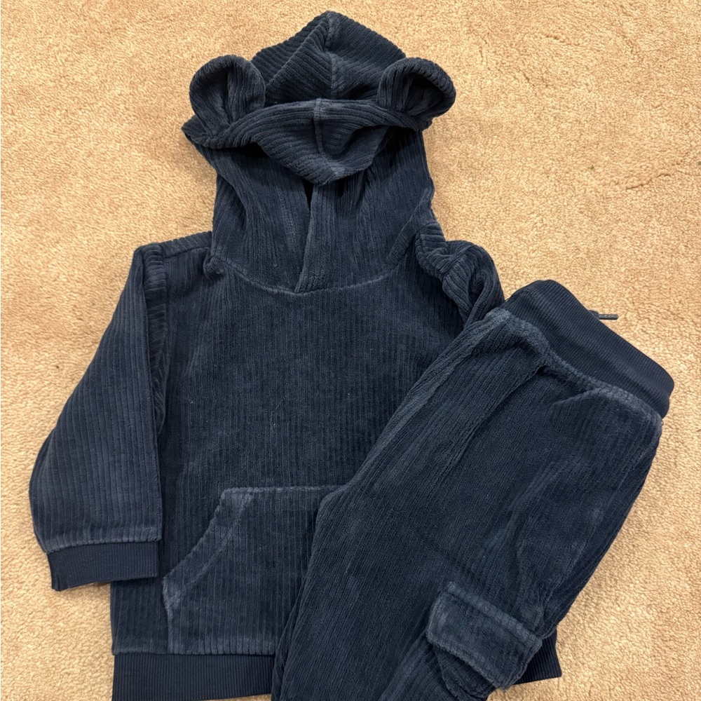 Old Navy Kids Corduroy Hoodie & Joggers - Navy Blue
